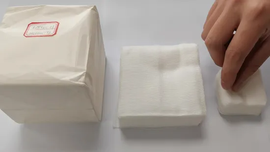 Mdr CE Approved Medical Wound Care Pure Cotton Gauze with Folded Edge