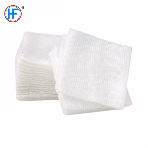 Mdr CE Approved Medical Wound Care Pure Cotton Gauze with Folded Edge