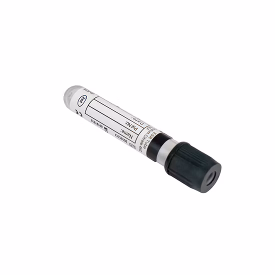 Pet Glass 1.28ml Black Top Sodium Citrate Vacuum Blood Collection Tube 8*120mm ESR vacuum Tubes
