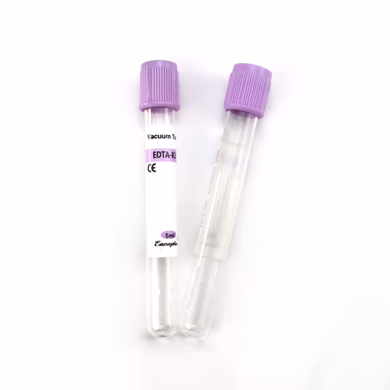 EDTA K2/K3 Vacuum Blood Collection Tube Purple Cap Plain Vacuum Tube