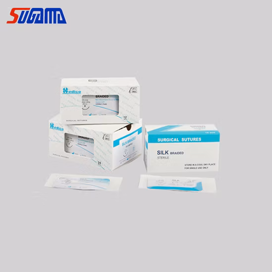 Medical Absorbable Surgical Polyglycolic Acid Suture with Cutting Needles