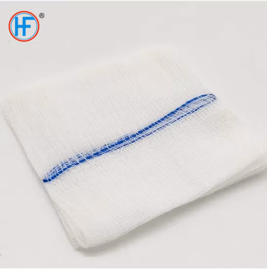 Mdr CE Approved Medical Wound Care Pure Cotton Gauze with Folded Edge