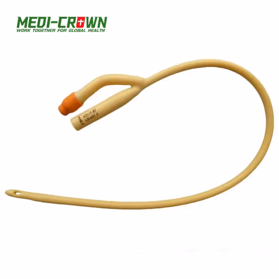 CE ISO Approved Medical Sterile Two-Way Standard Type Disposable Latex Foley Catheter Fr26 with 100% Silicone Coating